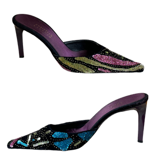 2000s Christian Lacroix Sequin Mules, Made in Italy (8.5)