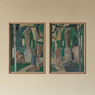 French Town Hall Mural Prints Collection (Set of 2), 1931