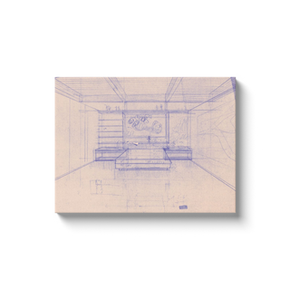 Residence Sketch Print, Mid 20th Century