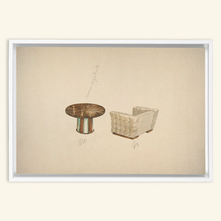 Quilted Lounge Chair & Table Print, 1937