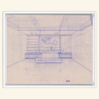 Residence Sketch Print, Mid 20th Century