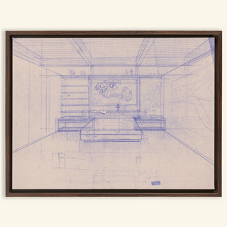 Residence Sketch Print, Mid 20th Century