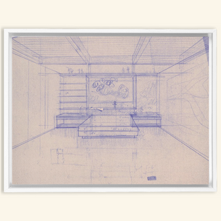 Residence Sketch Print, Mid 20th Century