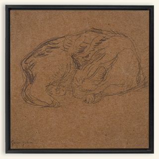 Sleeping Tortoise Shell Cat Print, 1905-1908
