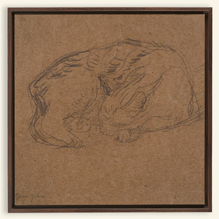 Sleeping Tortoise Shell Cat Print, 1905-1908