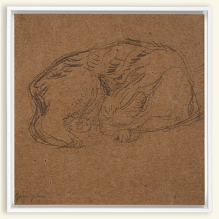 Sleeping Tortoise Shell Cat Print, 1905-1908