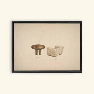 Quilted Lounge Chair & Table Print, 1937