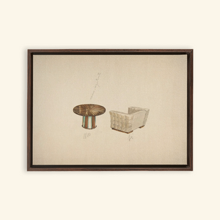 Quilted Lounge Chair & Table Print, 1937