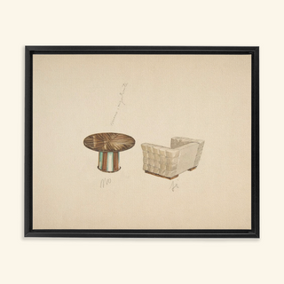 Quilted Lounge Chair & Table Print, 1937