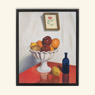 Fruit Bowl on Red Oilcloth Print, 1930