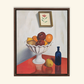 Fruit Bowl on Red Oilcloth Print, 1930