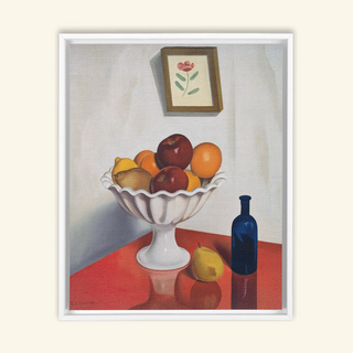 Fruit Bowl on Red Oilcloth Print, 1930