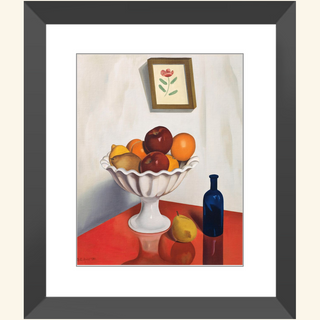 Fruit Bowl on Red Oilcloth Print, 1930