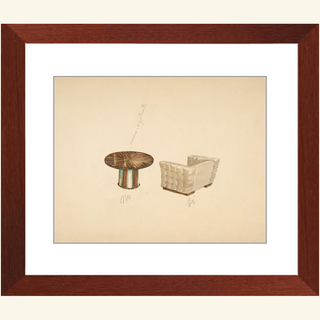 Quilted Lounge Chair & Table Print, 1937