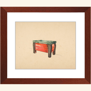 Perspective of a Red Lacquer Cabinet Print, 1936