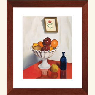 Fruit Bowl on Red Oilcloth Print, 1930