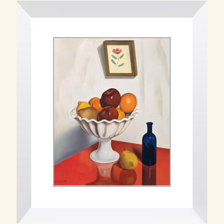 Fruit Bowl on Red Oilcloth Print, 1930