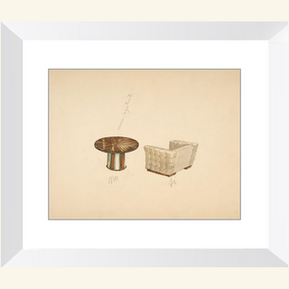 Quilted Lounge Chair & Table Print, 1937