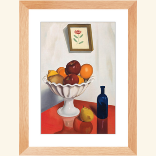 Fruit Bowl on Red Oilcloth Print, 1930