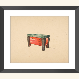 Perspective of a Red Lacquer Cabinet Print, 1936