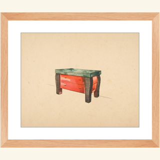 Perspective of a Red Lacquer Cabinet Print, 1936