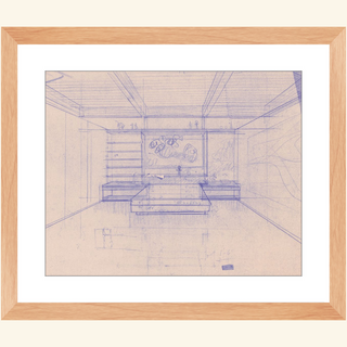 Residence Sketch Print, Mid 20th Century