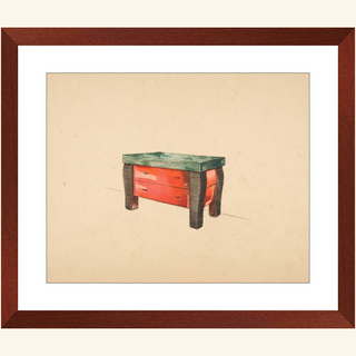 Perspective of a Red Lacquer Cabinet Print, 1936