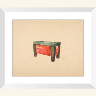 Perspective of a Red Lacquer Cabinet Print, 1936
