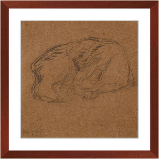 Sleeping Tortoise Shell Cat Print, 1905-1908