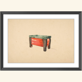 Perspective of a Red Lacquer Cabinet Print, 1936