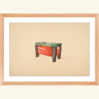 Perspective of a Red Lacquer Cabinet Print, 1936