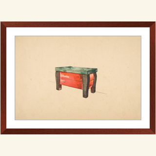Perspective of a Red Lacquer Cabinet Print, 1936