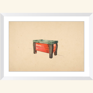 Perspective of a Red Lacquer Cabinet Print, 1936