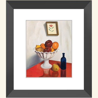 Fruit Bowl on Red Oilcloth Print, 1930