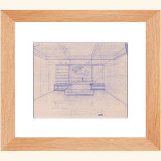 Residence Sketch Print, Mid 20th Century