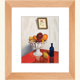 Fruit Bowl on Red Oilcloth Print, 1930
