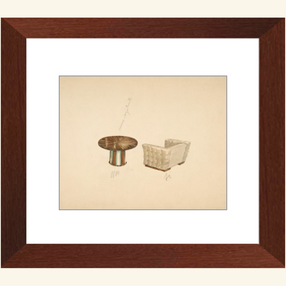 Quilted Lounge Chair & Table Print, 1937