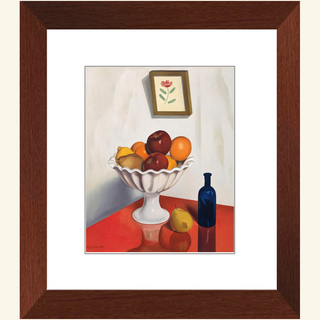 Fruit Bowl on Red Oilcloth Print, 1930