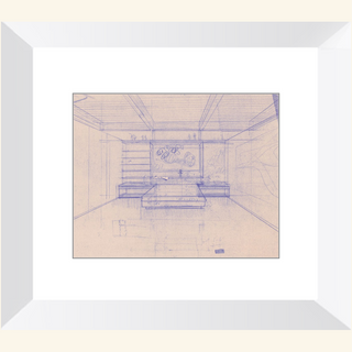 Residence Sketch Print, Mid 20th Century