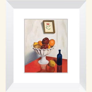 Fruit Bowl on Red Oilcloth Print, 1930