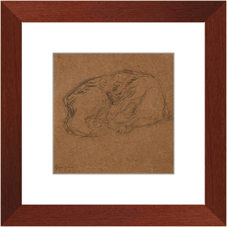 Sleeping Tortoise Shell Cat Print, 1905-1908