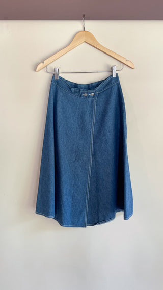 1970s Denim Wrap Skirt (27")
