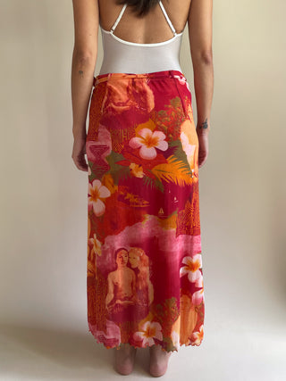 1990s/00s Cosabella Mesh Gauguin Wrap Skirt, Made in Italy (L)