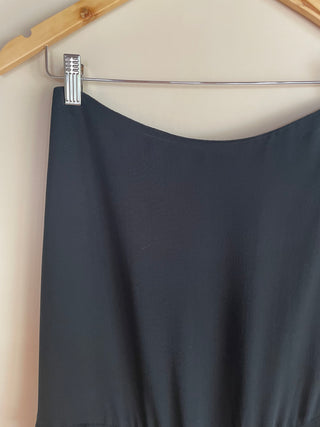 Early 2000s Express Black Silk Ruffle Skirt (S/M)