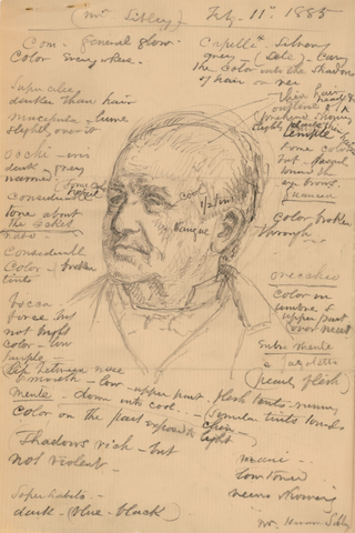 Hiram Sibley's Head & Many Notes Print, 1885
