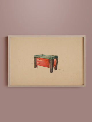 Perspective of a Red Lacquer Cabinet Print, 1936
