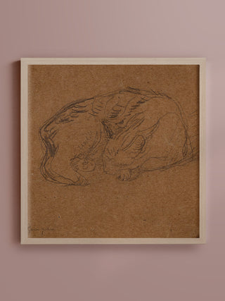 Sleeping Tortoise Shell Cat Print, 1905-1908