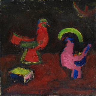 Still Life with Animal Figures & Book Print, 1913