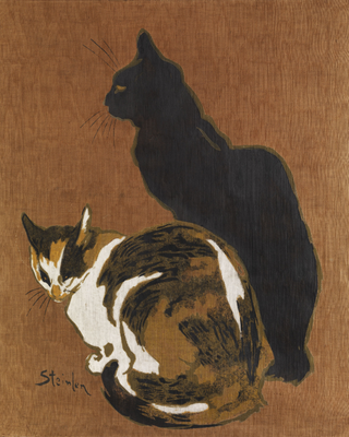 Two Cats: Stencil on Silk Print, 1923