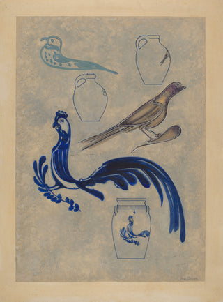 Bird Decorations on Stoneware Print, Index of American Design